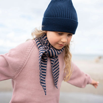 THE WOOLLY FAMILY SCARF STRIPED - MAUVE / MIDNIGHT