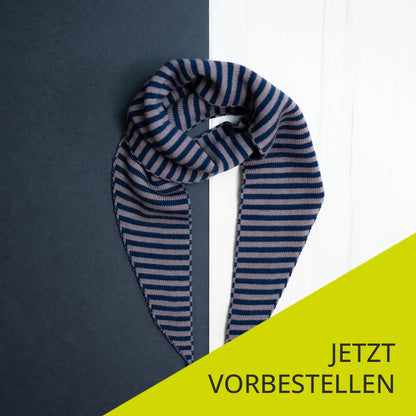 THE WOOLLY FAMILY SCARF STRIPED - MAUVE / MIDNIGHT