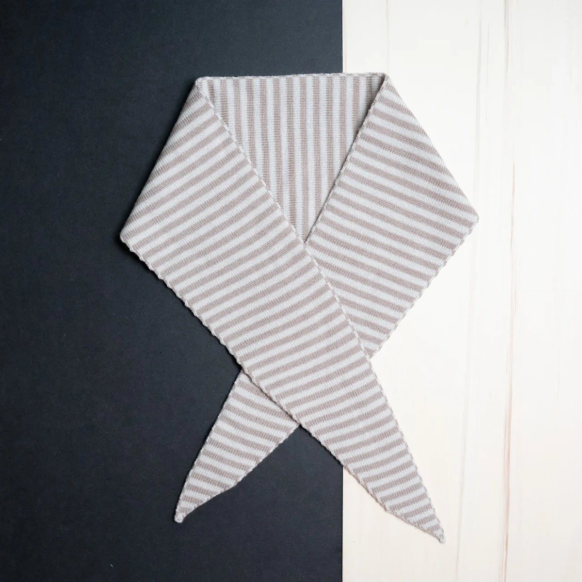THE WOOLLY FAMILY SCARF STRIPED - SAND / CAPPUCCINO