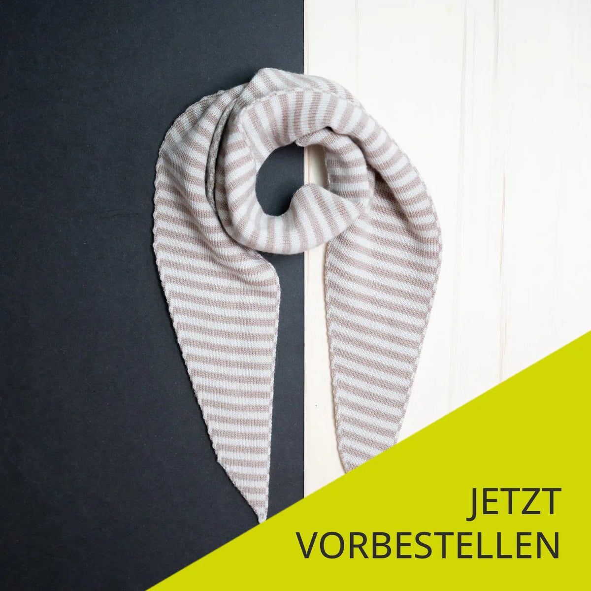 THE WOOLLY FAMILY SCARF STRIPED - SAND / CAPPUCCINO