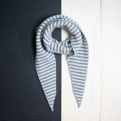 THE WOOLLY FAMILY SCARF STRIPED - SAND / CLOUD GREY