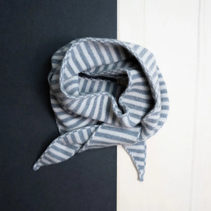 THE WOOLLY FAMILY SCARF STRIPED - SAND / CLOUD GREY