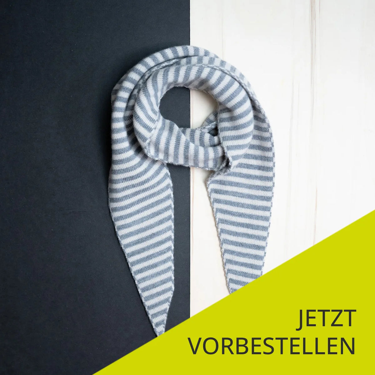 THE WOOLLY FAMILY SCARF STRIPED - SAND / CLOUD GREY
