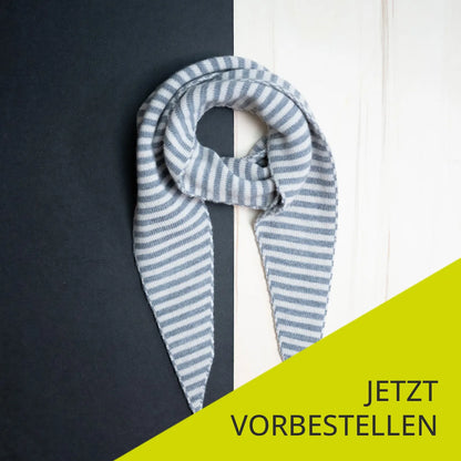 THE WOOLLY FAMILY SCARF STRIPED - SAND / CLOUD GREY