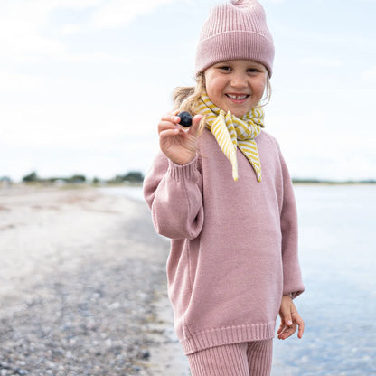 THE WOOLLY FAMILY SCARF STRIPED - SAND / QUINCE