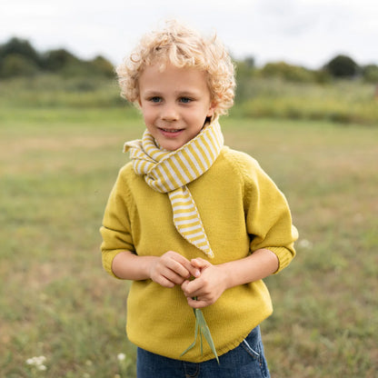 THE WOOLLY FAMILY SCARF STRIPED - SAND / QUINCE