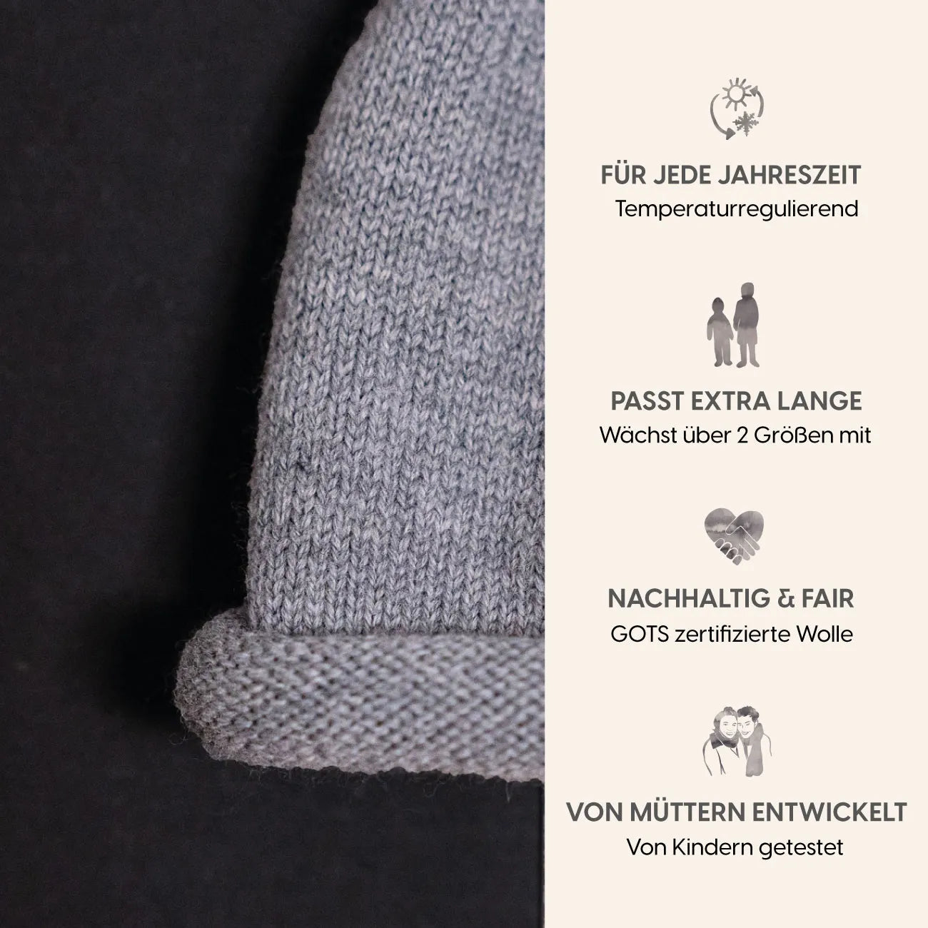 THE WOOLLY HAT - cloud grey
