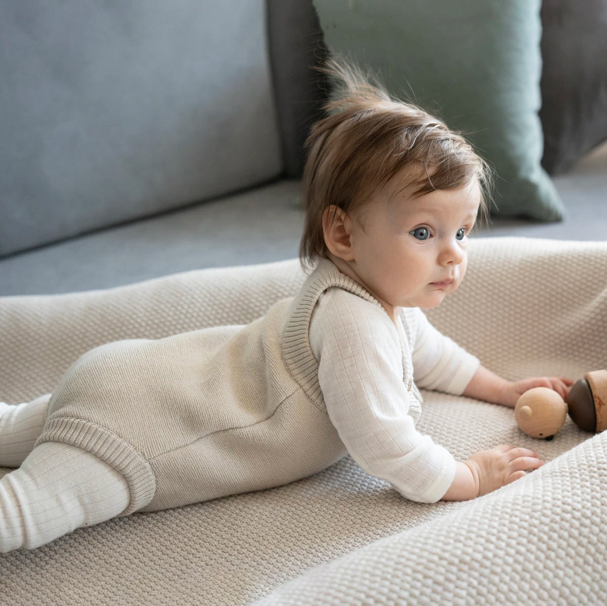 B-WARE WOOLLY ROMPER - camel