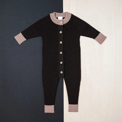 THE WOOLLY ONESIE TWO-TONE - chocolate