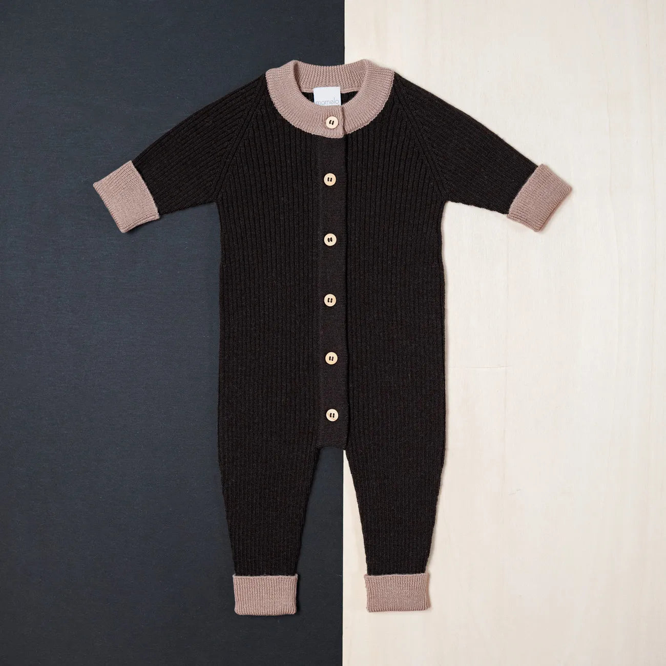 THE WOOLLY ONESIE TWO-TONE - chocolate