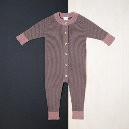 THE WOOLLY ONESIE TWO-TONE - mauve