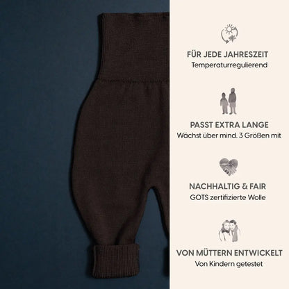 B-WARE WOOLLY BABY PANTS - chocolate