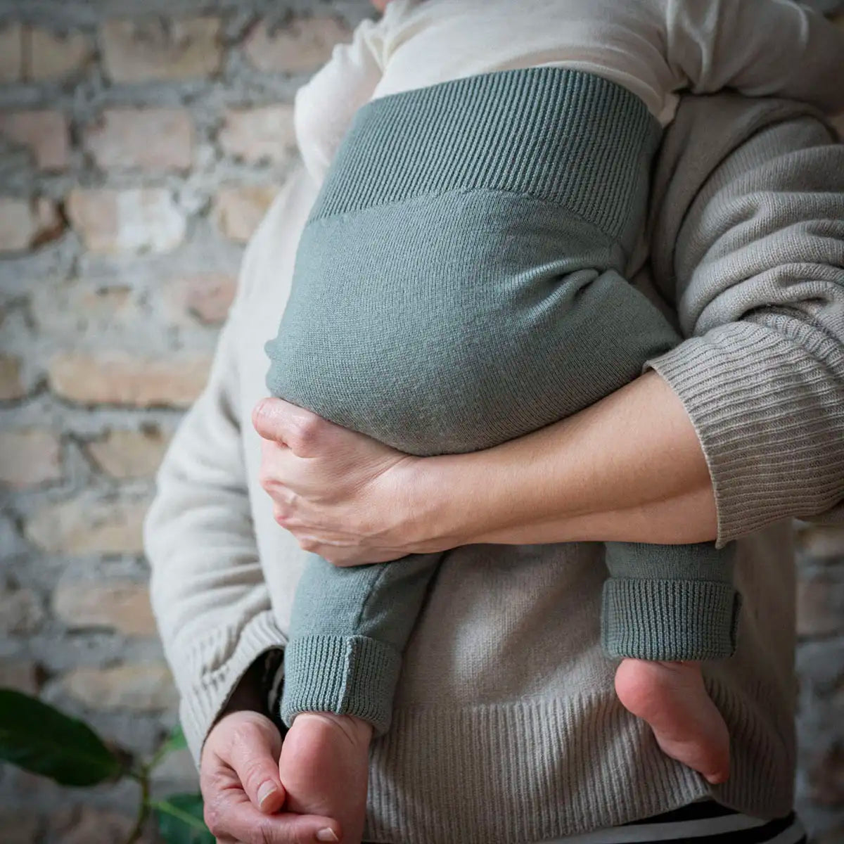 B-WARE WOOLLY BABY PANTS - sage