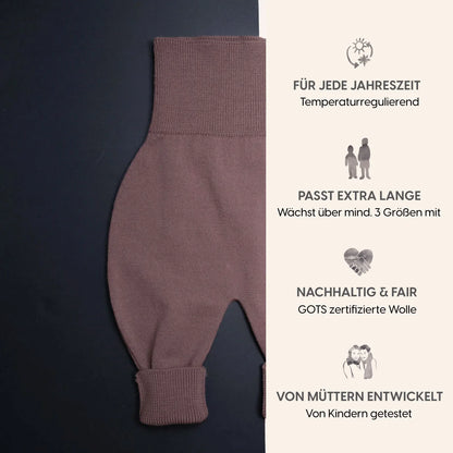 THE WOOLLY BABY PANTS - mauve