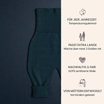 THE WOOLLY BABY PANTS - new petrol
