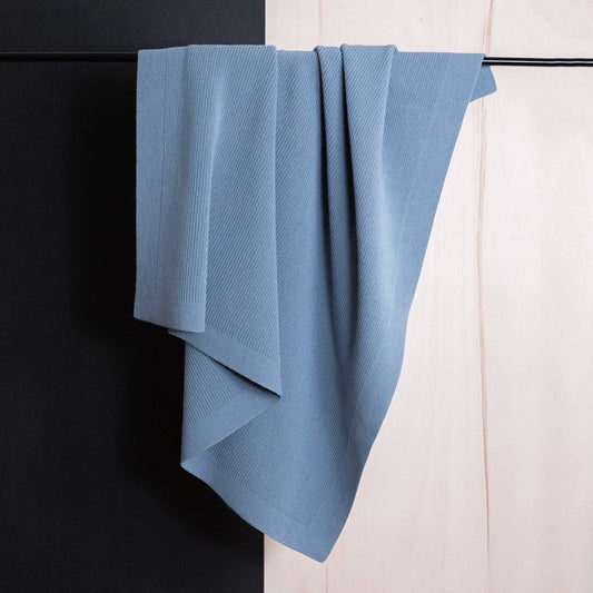 THE WOOLLY RIB BLANKET - blue