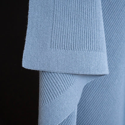 THE WOOLLY RIB BLANKET - blue
