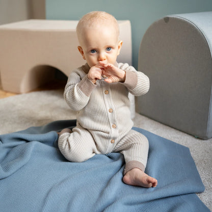 THE WOOLLY RIB BLANKET - sand