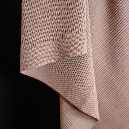 THE WOOLLY RIB BLANKET - cappuccino