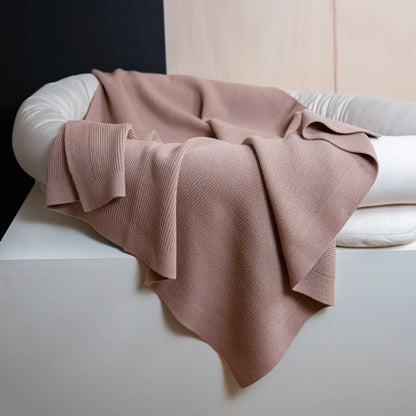 THE WOOLLY RIB BLANKET - cappuccino