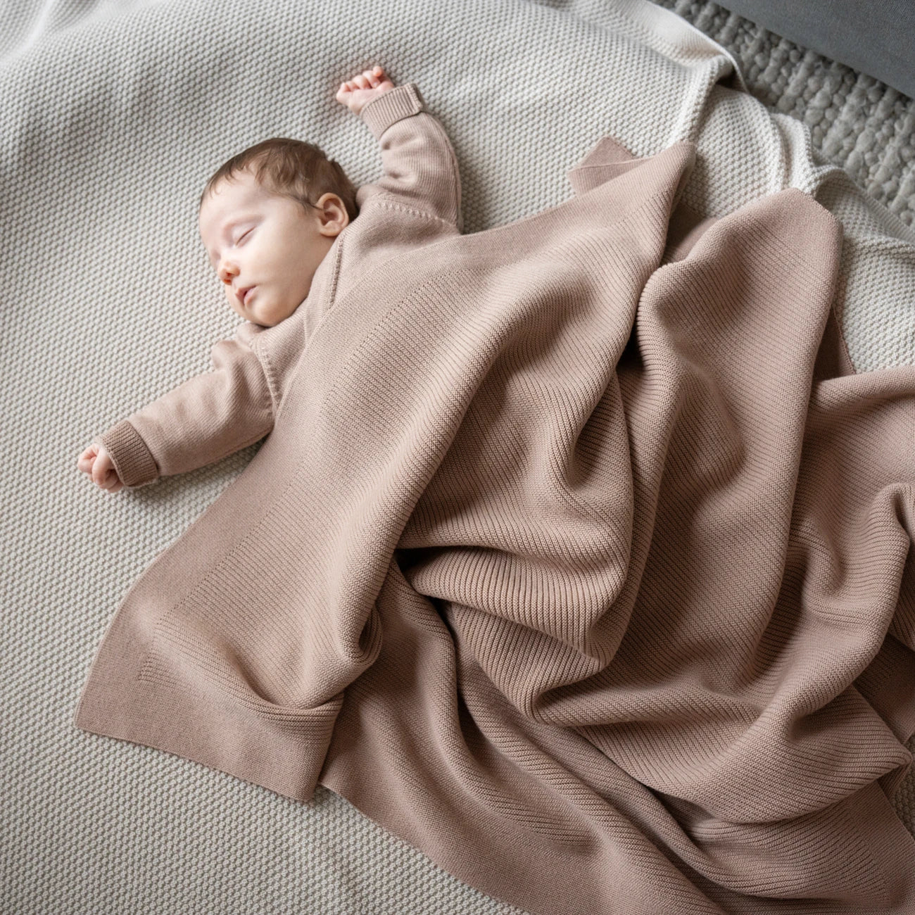 THE WOOLLY RIB BLANKET - cappuccino
