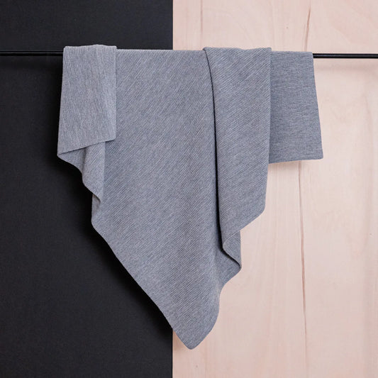 THE WOOLLY RIB BLANKET - cloud grey