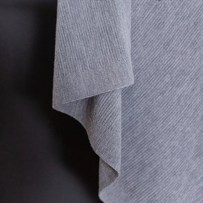 THE WOOLLY RIB BLANKET - cloud grey