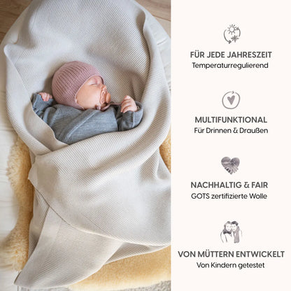 THE WOOLLY RIB BLANKET - sand