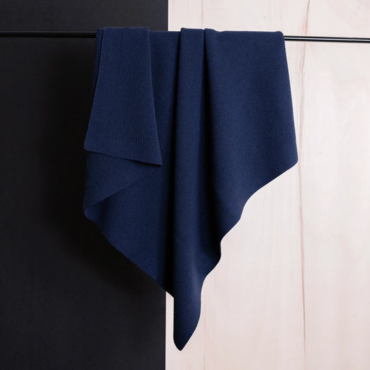 THE WOOLLY RIB BLANKET - midnight blue
