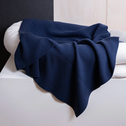 THE WOOLLY RIB BLANKET - midnight blue