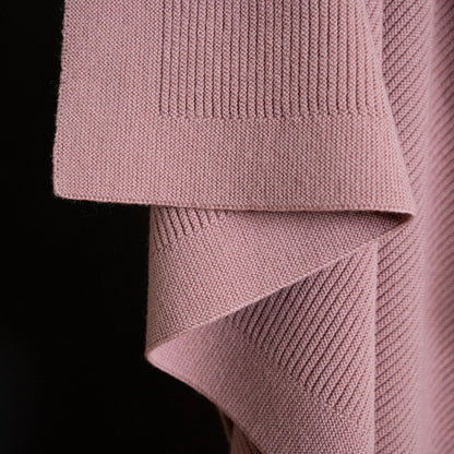 THE WOOLLY RIB BLANKET - rose