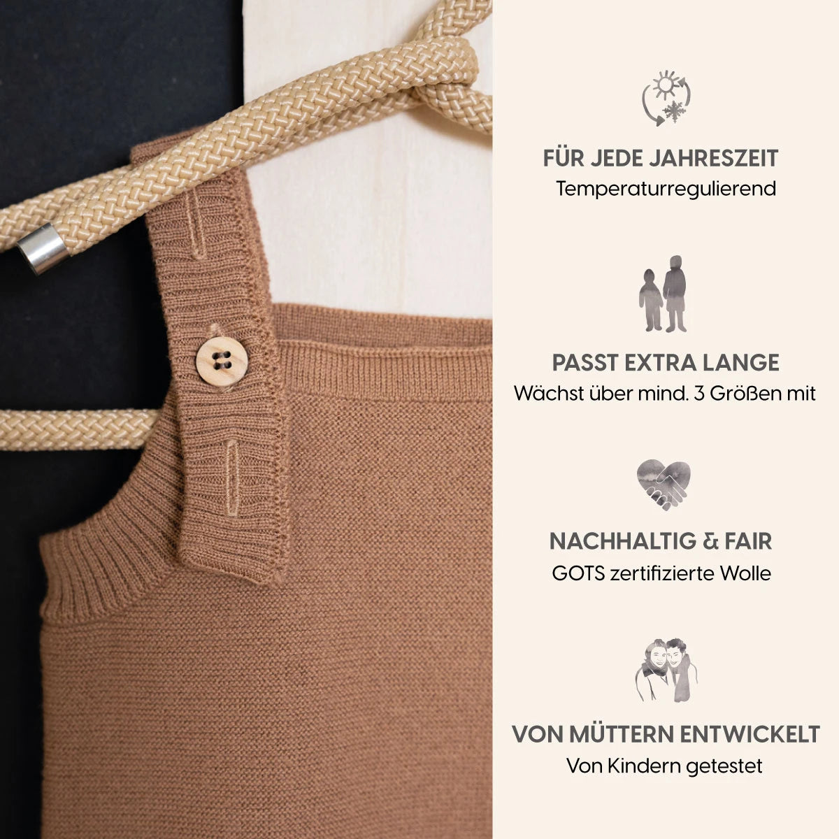 B-WARE WOOLLY ROMPER - camel