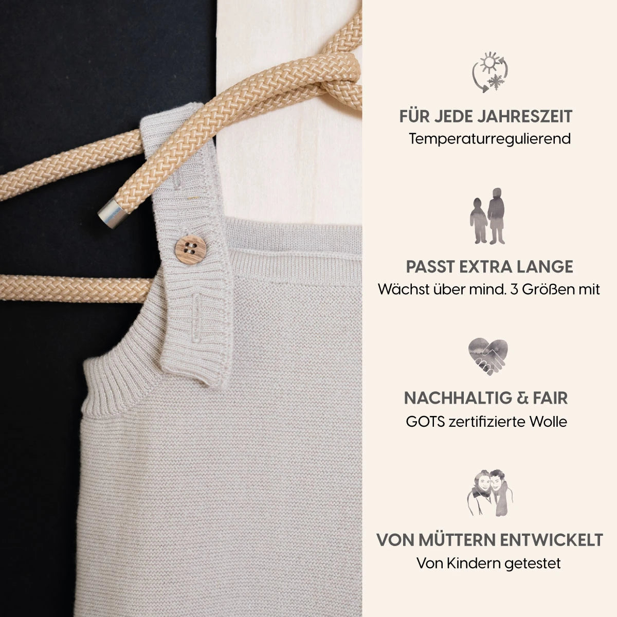 B-WARE WOOLLY ROMPER - sand