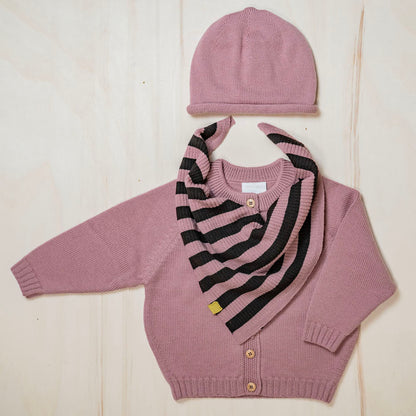 THE WOOLLY SCARF KIDS - stripe rose