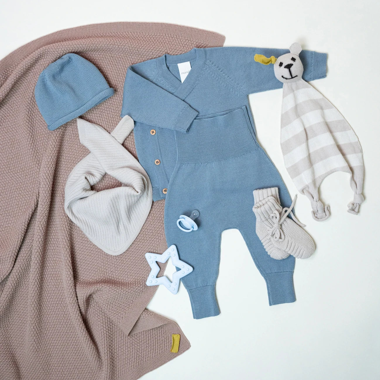 THE WOOLLY TRIANGLE SCARF SMALL - blue
