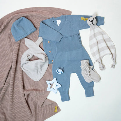 THE WOOLLY TRIANGLE SCARF SMALL - blue