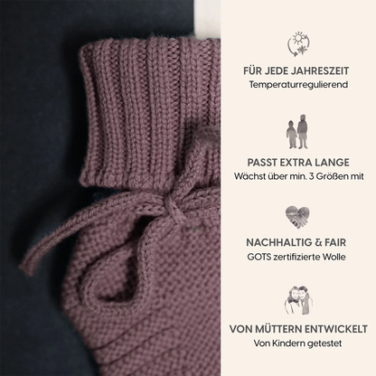 THE WOOLLY BABY BOOTIE - mauve