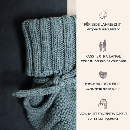 THE WOOLLY BABY BOOTIE - sage