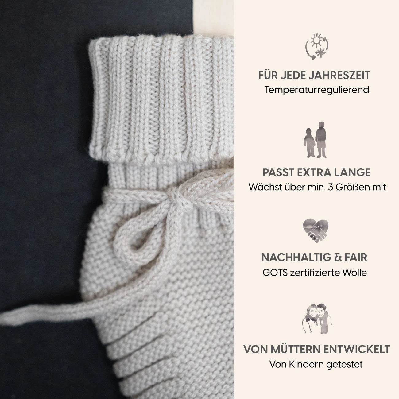 THE WOOLLY BABY BOOTIE - sand