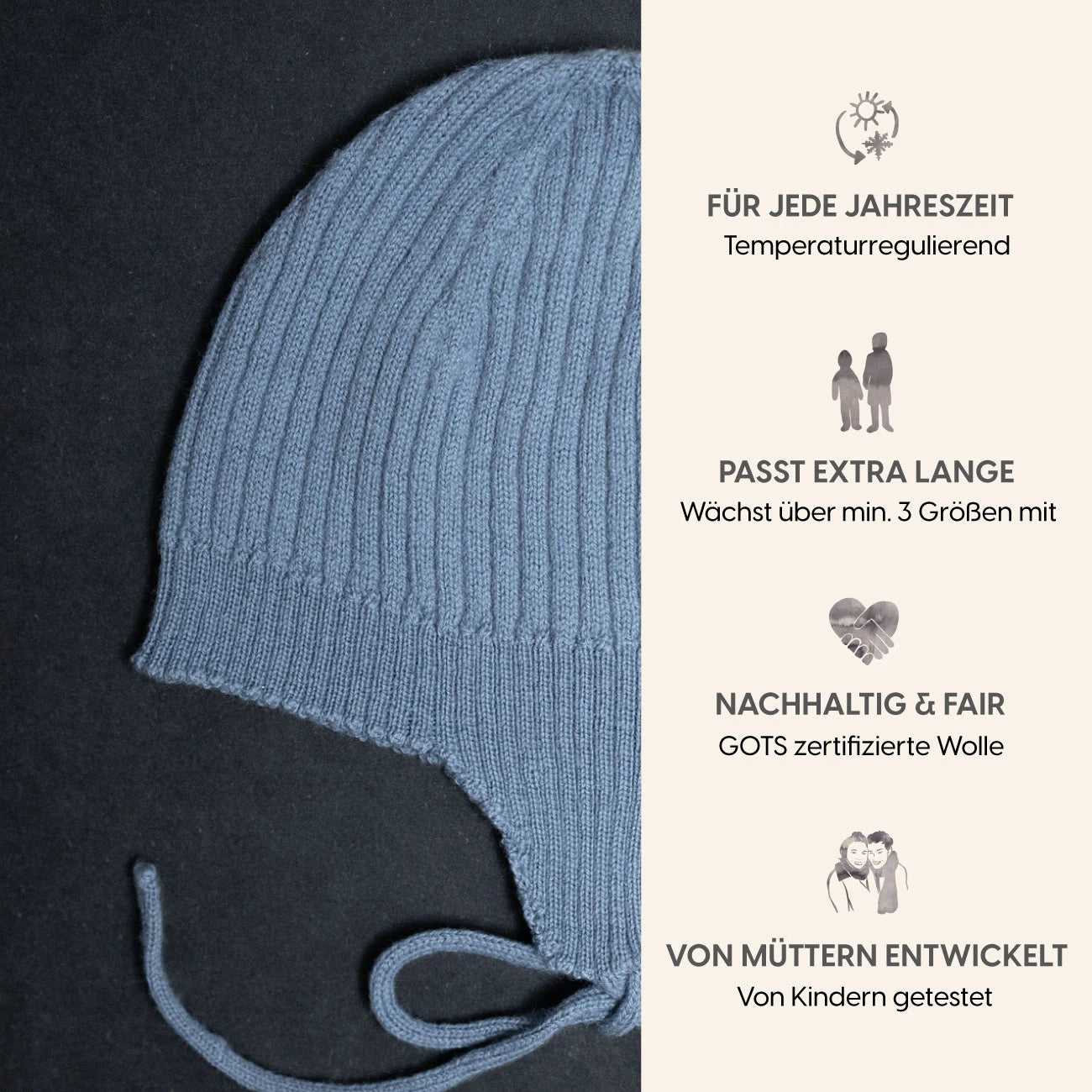 THE WOOLLY BABY HAT - blue
