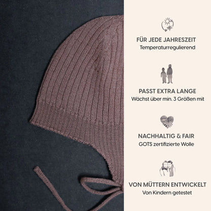 THE WOOLLY BABY HAT - mauve