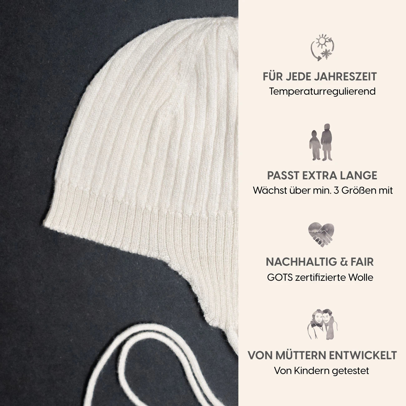 THE WOOLLY BABY HAT - pure