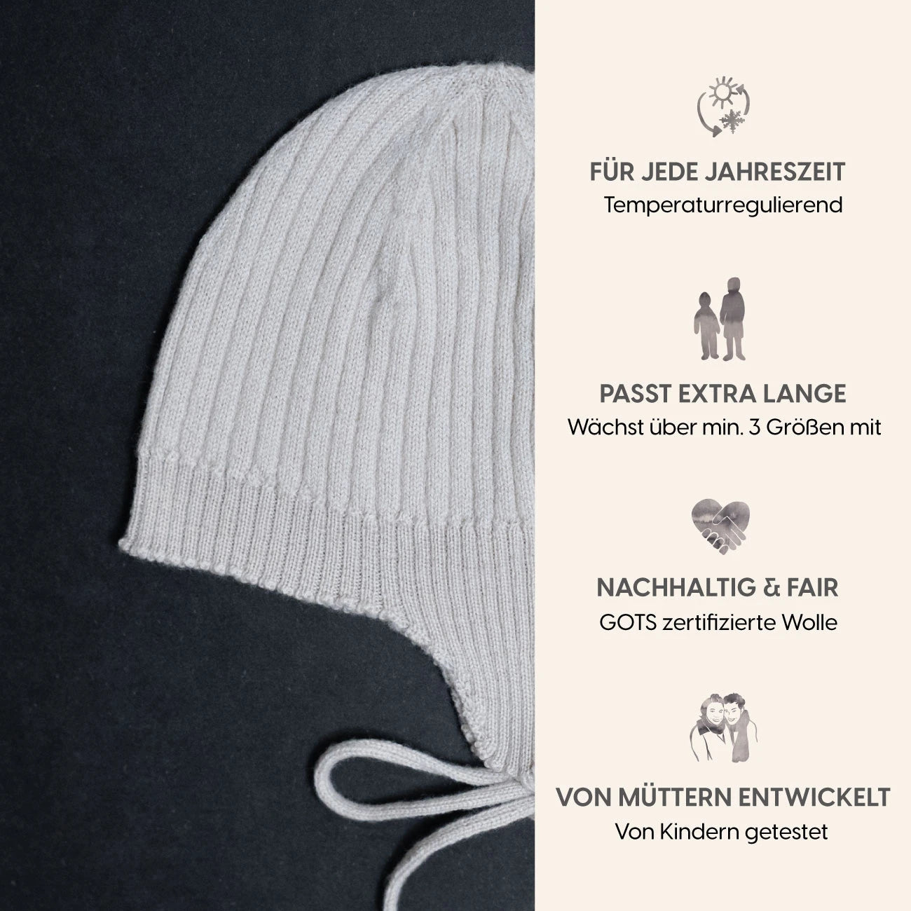 THE WOOLLY BABY HAT - sand