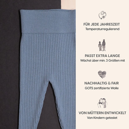THE WOOLLY BABY LEGGINGS - blue