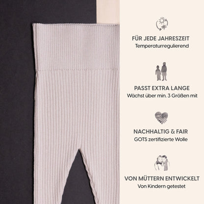 THE WOOLLY BABY LEGGINGS - sand