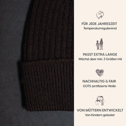 THE WOOLLY BEANIE - chocolate