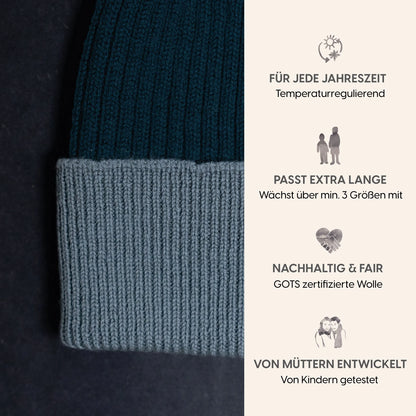 THE WOOLLY BEANIE MULTI - new petrol