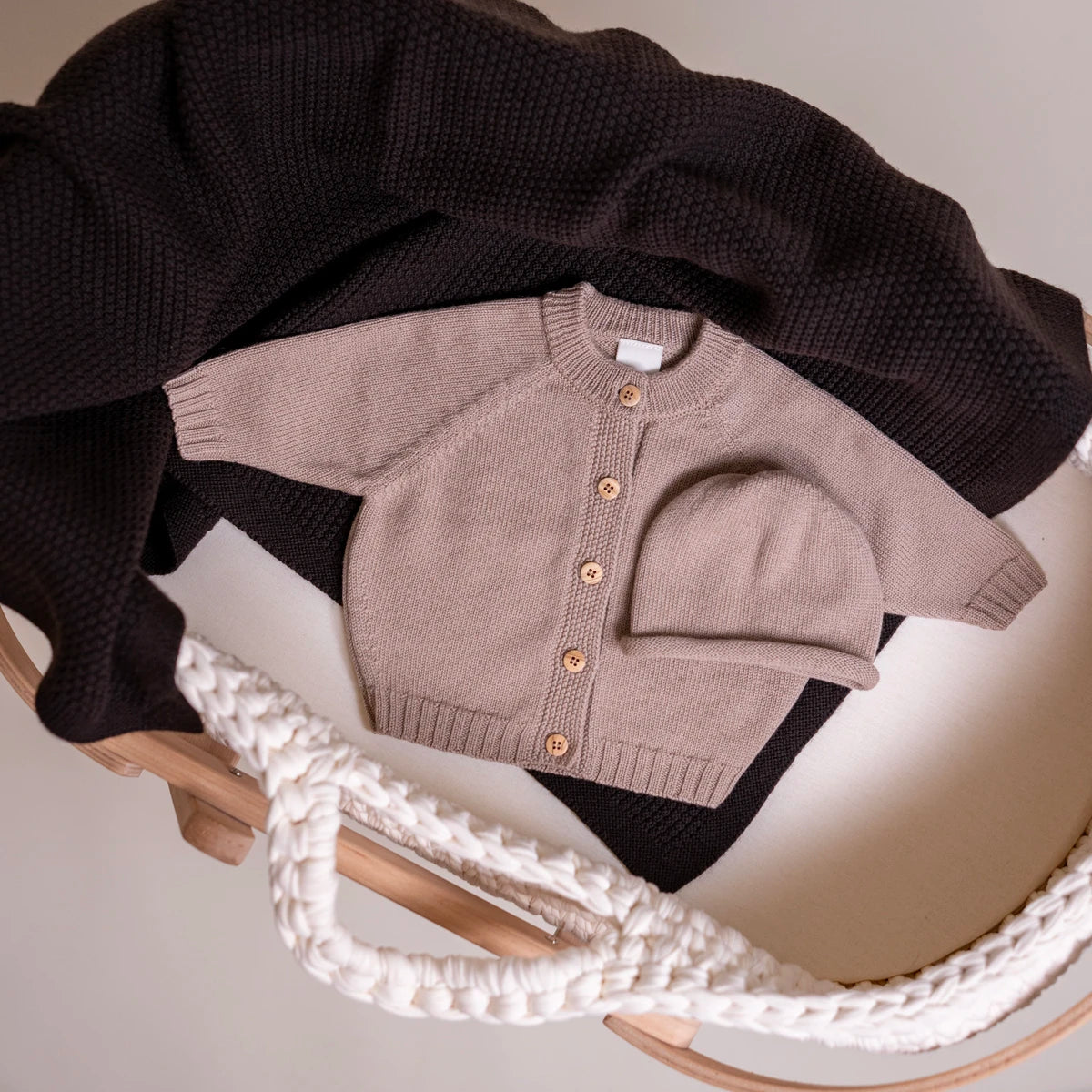 THE WOOLLY CARDIGAN - cappuccino