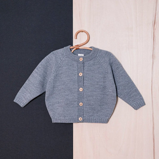 THE WOOLLY CARDIGAN - cloud grey