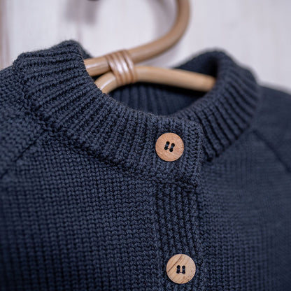 the woolly cardigan - dark grey